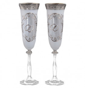 Бокалы для шампанского 190 мл 2 шт  Crystalex CZ s.r.o. "Анжела /Свадебные /матовый" / 107354