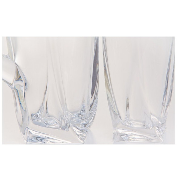 Набор для воды 7 предметов (кувшин 1,1 л + 6 стаканов по 350 мл)  Crystalite Bohemia &quot;Квадро /Без декора&quot; / 036996