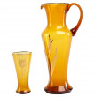 Набор для воды 7 предметов (кувшин + 6 стаканов по 250 мл) амбер  Nd Art &quot;Матовый тюльпан /с золотом&quot; / 200591