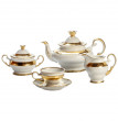 Чайный сервиз на 6 персон 15 предметов  Bohemia Porcelan Moritz Zdekauer 1810 s.r.o. &quot;Анжелика /Золотая лента&quot; / 021323