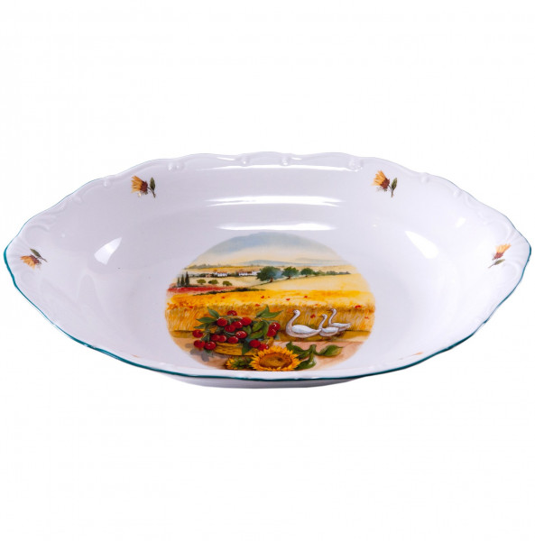 Блюдо овальное (глубокое) для хлеба  Royal Czech Porcelain &quot;Аляска /Гуси в поле&quot; / 204690