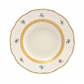 Набор тарелок 23 см 6 шт глубокие  МаМ декор "Мария-Луиза /Мелкие цветы /золотая лента /СК" / 010607
