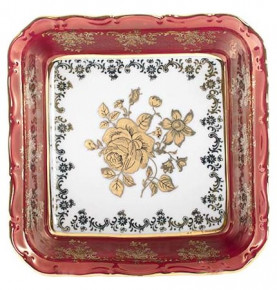 Салатник 18 см  Royal Czech Porcelain "Музейный /Золотая роза /Красная" / 203560