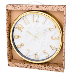 Часы настенные 36 см кварцевые белый мрамор  LEFARD "LOVELY HOME" / 187955