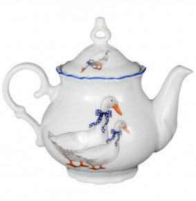 Заварочный чайник 500 мл  Bohemia Porcelan Moritz Zdekauer 1810 s.r.o. "Офелия /Гуси" / 013569