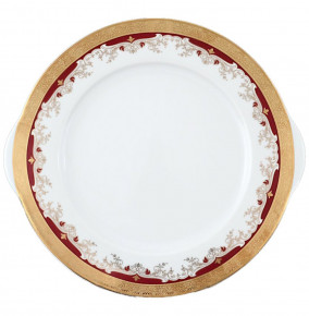 Пирожковая тарелка 27 см  Thun "Кристина /Лилии на красном" / 056206