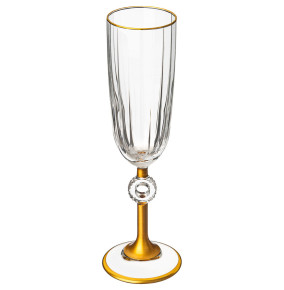 Бокалы для шампанского 150 мл 6 шт  DECORES "Отводка золото" золотая ножка / 313444
