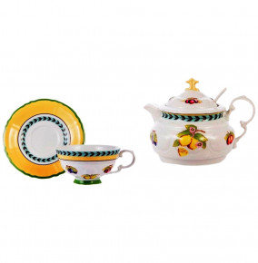 Чайный набор на 1 персону 3 предмета  Leander "Соната /Фруктово-ягодная" (чашка 200 мл, чайник с ситечком) / 169445