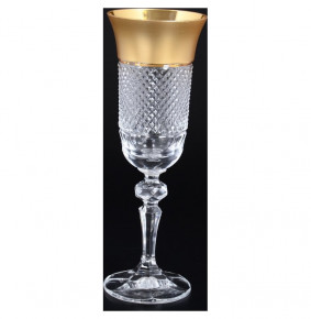 Бокалы для шампанского 150 мл 6 шт  Sonne Crystal "Кристина /Каро с золотом" R-G / 113542