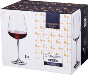 Бокалы для красного вина 540 мл 6 шт  Crystalite Bohemia "Ardea /Амундсен /Без декора" / 101187