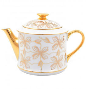 Заварочный чайник 400 мл  Leander "Виндзор /Золотые цветы /белый" / 147226