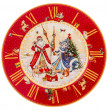 Тарелка 21 см красная  LEFARD &quot;С Новым годом! /Часы /Дед Мороз и Снегурочка&quot; / 268592