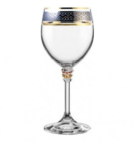 Бокалы для белого вина 200 мл 6 шт  Crystalex CZ s.r.o. "Оливия /Платиновая полоса с золотом" / 123130