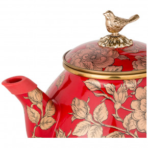 Чайник 2,2 л эмалированный красный "Agness /Золотые цветы" / 196428
