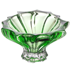 Ваза для конфет 15 см  Aurum Crystal "Plantica /Зелёная" / 313119