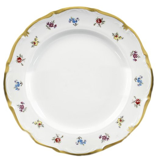 Набор тарелок 25 см 6 шт  Chodov &quot;Корона /Мелкие цветы /Матовое золото&quot; / 148367