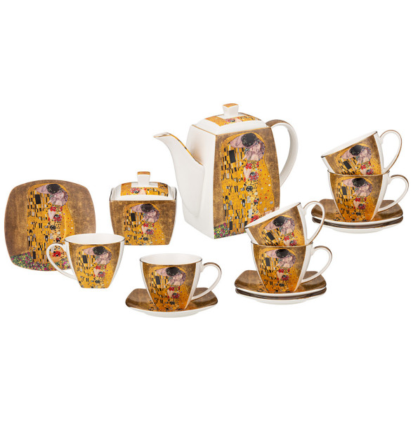 Чайный сервиз на 6 персон 14 предметов золотой  LEFARD &quot;Поцелуй /Г. Климт&quot; / 282836