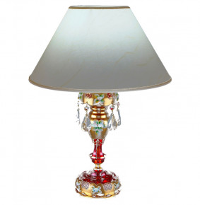 Лампа настольная 1 рожковая хрусталь "Лепка красная /Elite Bohemia" d-40 см, h-55 см, вес-2,16 кг / 136542