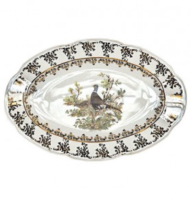 Блюдо 36 см овальное  Royal Czech Porcelain "Мария-Тереза /Охота белая" / 203972