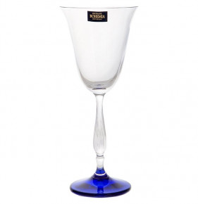 Бокалы для белого вина 185 мл 6 шт  Crystalite Bohemia "Антик /Синяя ножка" / 110676
