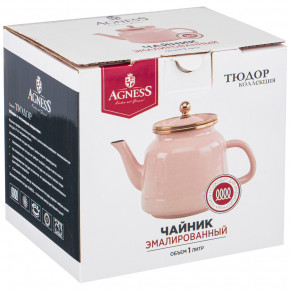 Чайник 1 л эмалированный коричневый "Agness /Тюдор" / 229581