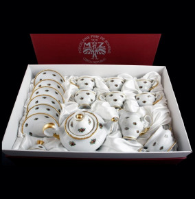 Чайный сервиз на 6 персон 15 предметов  Bohemia Porcelan Moritz Zdekauer 1810 s.r.o. "Анжелика /Маленькие розочки" подарочная упаковка / 098875