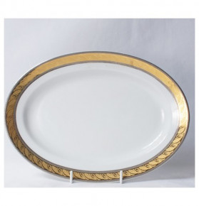 Блюдо 24 см овальное  Thun "Кристина /Платина с золотой лентой" / 150888
