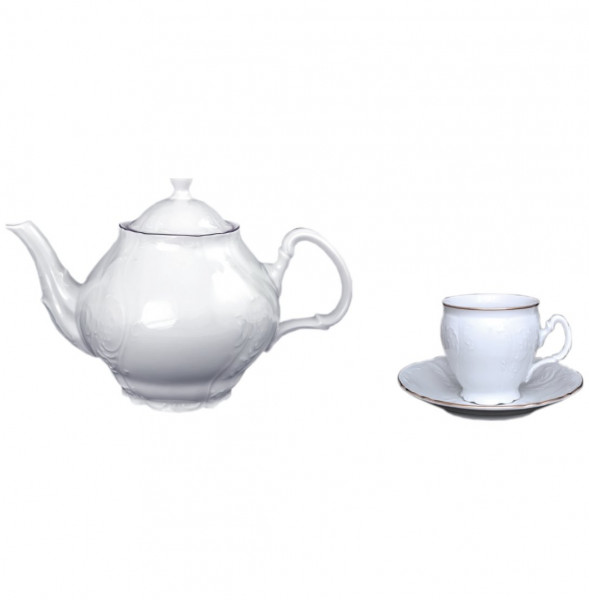 Чайный сервиз на 6 персон 15 предметов  Thun &quot;Бернадотт /Отводка золото&quot; 240 мл / 094049
