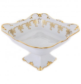 Салатник 22 см квадратный н/н  Bavarian Porcelain "Барокко /Матовое золото /202" / 133783