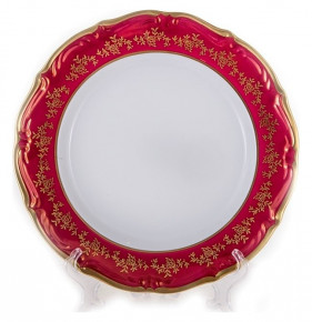 Тарелка 19 см 1 шт  Bavarian Porcelain "Мария-Тереза /Барокко Красный" / 211858