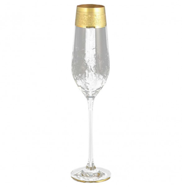 Бокалы для шампанского 6 шт  RCR Cristalleria Italiana SpA &quot;Timon /Париж матовое золото&quot; / 101072