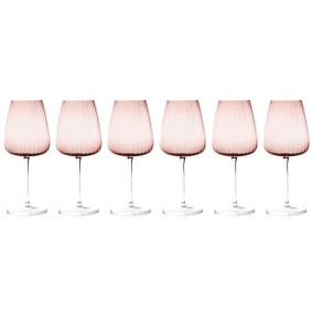 Бокалы для белого вина 550 мл 6 шт розовые  Le Stelle "Opium" (подарочная упаковка) / 342813