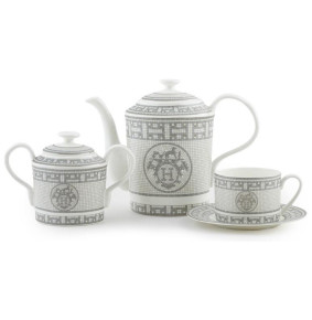Чайный сервиз на 6 персон 16 предметов серый  Royal Classics "Hermes /Плетёнка" / 335307