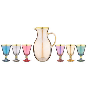Набор для сока 7 предметов (кувшин + 6 стаканов)  Art Decor "Premium colors" / 276525