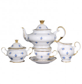 Чайный сервиз на 6 персон 15 предметов  Bohemia Porcelan Moritz Zdekauer 1810 s.r.o. "Анжелика /Незабудка" / 027585