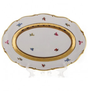 Блюдо 38 см овальное  Bavarian Porcelain "Мария-Тереза /Мелкие цветы /Золотая лента" / 147968