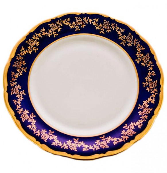 Набор тарелок 17 см 6 шт  Bavarian Porcelain &quot;Фредерика /Кобальт /Золотые листики&quot; / 061722