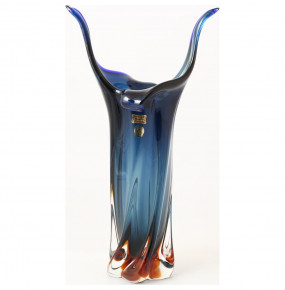 Ваза для цветов 45 см синий+амбер  Egermann "Закат" / 120285