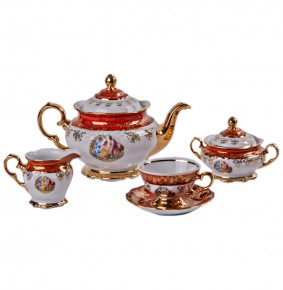Чайный сервиз на 6 персон 15 предметов  Bavarian Porcelain "Фредерика /Мадонна красная" / 090865