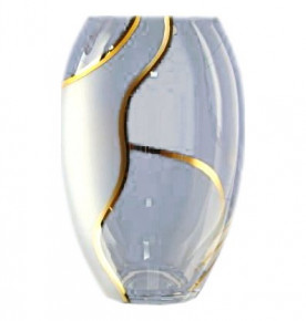 Ваза для цветов 22,5 см матово-прозрачная  Crystalex CZ s.r.o. "Золотая лента" / 004586