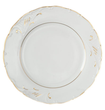 Набор тарелок 25 см 6 шт  Bohemia Porcelan Moritz Zdekauer 1810 s.r.o. &quot;Лиана /Золотые штрихи&quot; / 050975