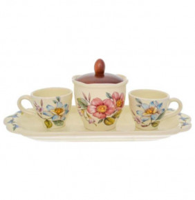 Кофейный набор на 2 персоны 5 предметов  Artigianato Ceramico by Caroline "Artigianato ceramico /Весенние лепестки" / 243541