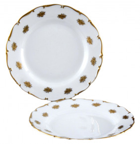 Набор тарелок 21 см 6 шт  Bohemia Porcelan Moritz Zdekauer 1810 s.r.o. "Анжелика /Маленькие золотые розочки" / 033827