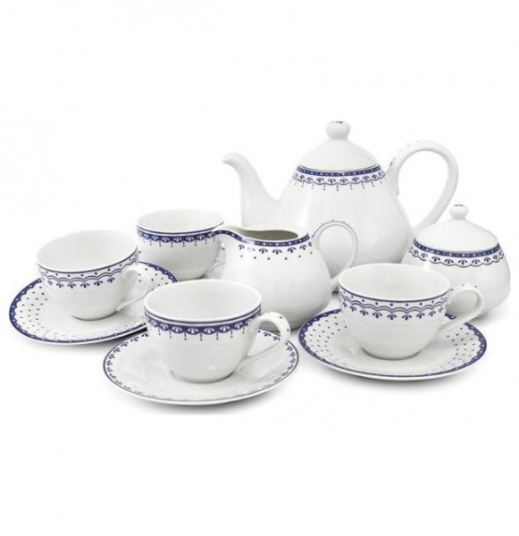 Чайный сервиз на 4 персоны 11 предметов  Leander &quot;Hyggelyne /Синие узоры&quot; / 158500
