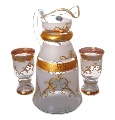 Набор для воды 7 предметов (кувшин 1,5 л + 6 стаканов)  Bohemia &quot;Королевский /Махарадже золото&quot; / 026522