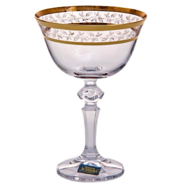 Бокалы для мартини 180 мл 6 шт  Crystalite Bohemia &quot;Лаура /Золотые листики&quot; / 005810