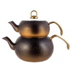 Набор чайников 2 предмета (заварочный 1 л, чайник 2 л)  O.M.S. Collection "Granite Tea Pot /Gold" / 150871