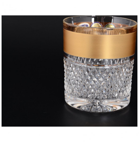 Стаканы для виски 320 мл 6 шт &quot;Max Crystal /Фелиция /Хрусталь матовое золото&quot; / 114436