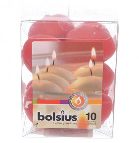 Свечи плавающие 10 шт "Красные /Bolsius" / 257252
