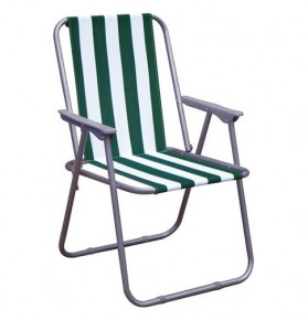 Кресло пляжное складное "Banquet /Зелёная полоска" / 152580